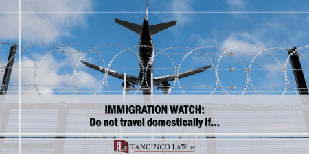 Immigration Watch - Do Not Travel Domestically If